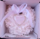 Honeygifts Heart Shaped Ring Pillow-new-open Box