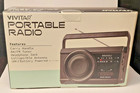 New Vivitar Portable Am fm Radio With Collapsible Antenna And Carry Handle