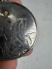 Antique Russian 84 Silver St George Icon Pendant Engraved Oval Plaque Hallmarked