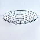 Mid Century Modern Grid Eames Dots Sputnik Retro Metal Fruit Bowl Mcm Vintage