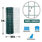 3 Ft  X 50 Ft  16-gauge Green Vinyl Coated Welded Wire Fence With Mesh Size 3 In