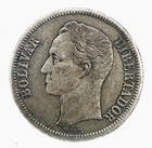 1945 Venezuela 2 Bol  vares  gram10  Silver Coin Y 23a