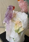 Large  Macaw Pair  Of Amethyst And Rose Quartz   9  -peter Muller