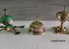 Lot Of 3 Pieces Antique Desk Call  hotel Counter Solid Brass Premium Bells 