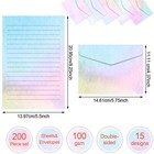 200 Pieces Watercolor Stationary Paper And Envelopes Set Including 100 Lined    
