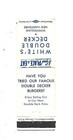 White s Double Decker - Hamburgers  Matchcover  Winnisquam  New Hampshire