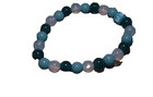 Homemade Bracelets Medium Sized  Purple Blue And Teal With The Letter E