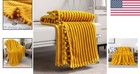 Chic Lightweight Pom-pom Striped Fleece Blanket - 51x63 For Cozy Comfort