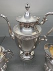 Vtg Sheridan Silver Over Copper 3 Piece Tea Set 1940 s 