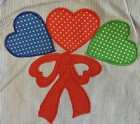 Vintage Girls Size 4 Blue Stripe Heart Bow Applique Dress Bloomers Set