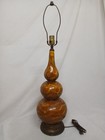 Vintage 1960s Mcm Drip Glazed Pottery Triple Gourd Lamp Mid Century Modern 31 