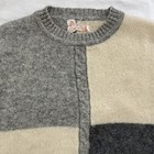 Vintage 100  Virgin Wool Sweater Womens Size Medium Gray Beige Colorblock