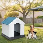 Large Plastic Dog House Indoor Outdoor Dog Kennel Puppy Shelter W air Vents 