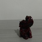 Red Resin Elephant Figurine Statue Good Luck Trunk Up Charm 3 5    Tall