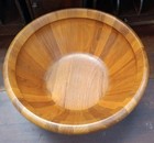 Xl Mid Century Nissen Danish Modern Staved Teak Wood Salad Serving Bowl