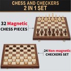 15 15  Magnetic Wooden Chess Checkers Set Folding Portable Chess Game Board Us