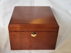 Chelsea Boardroom Clock Brass Quartz Mahogany Box Desk Mantel -clean  Exc 