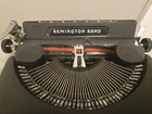 1940s Remington Rand Deluxe Model 5 Black Portable Typewriter W case Works Great