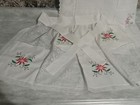 Vintage Lace Holiday Tablecloth With Embroidered Poinsettias           gorgeous    