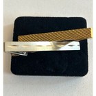 Mens Tie Clip Necktie Bar Clasp Engraved Silver And Gold Set Of 2 Mens Fashion