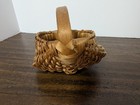Miniature Vintage Handwoven Splint Oak Buttocks Basket Damage