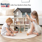 Wooden Dollhouse For Kids  6-room Modern Style Toy Doll House Playset With 26 Fu