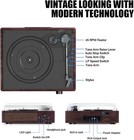 Bluetooth Vinyl Record Player 3-speed Turntable With Stereo Speakers Vintage Pho