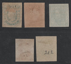 Us 1862-1863 Confederate Civil War Issue Five Different Mint Hinged