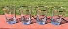 Vtg Mid-century Modern 6oz Shot Glasses W  Gold Rim 4