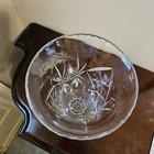 Vintage Lead Crystal Vase  Cut Glass Starburst Criss Cross Thumbprint Rim 10 