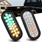 Strobe Light 2pcs 6inch Oval 24 Led Amber 2pcs Amber Green 24led Strobe Lights