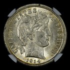 1914-d Barber Dime     Ngc Ms-62     10c Silver Coin Uncirculated Unc 017    trusted   