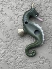 Retro Vintage Ceramic Seahorse Wall Plaque With Bubbles