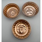 Vintage Copper Aluminum Jello Mold Set Pineapple Cherry Acorn Scalloped 3pc