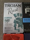 Lot 44 Condoms Trojan Raw   Ultra Fit 10 Pk   Durex Extra Sensitive   Performax 