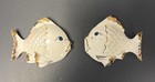 Vintage Mcm Ceramic Fish Set Of 2 Wall Hangings Lusterware Mcclurg Japan