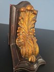 Wood   Gold Bronze Gilt Bookends Art Deco Swirl Scroll Corinthian Design 6 5 