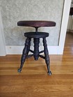 Antique Wooden Piano Stool With Claw Foot Glass Ball Feet- Charles Parker Co  