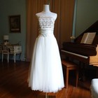 Vintage 1980s Jessica Mcclintock For Gunne Sax Tea Length Tulle Wedding Dress