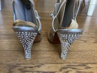 Vintage Shoes  1950 s Clear Vinyl  Lucite Heels  Rhinestones T Strap