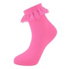 Degpum Ruffle Socks Lace Ruffle Frilly Ankle Socks For Women 1 Fluorescent Pink