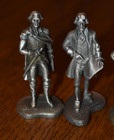 6 Vintage Pewter Figures Hudson 1973 Pw Baston Franklin Washington Madison