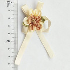 20pcs Satin Ribbon Flowers Bow W leaf Rhinestone Wedding Sewing Appliques Craft