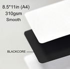 Black Core Tcg Cardstock -  Smooth Blank - 310gsm - Diy Proxies - 20 A4 Sheets