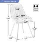 Modern Dining Chairs Set Of 2 Upholstered Kitchen Chairs  Armless Accent Chair