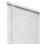 Cordless 1inch Vinyl Mini Window Blinds Gloss White  room Darkening  47 w X 48 h