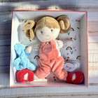 Jolijou Paris Plush Baby Doll Pink Outfit W  Blue Lovey Gift Box Set