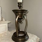 Antique  arts And Crafts heavy Brass Candle Holder Roman Tripod Art Nouveau 12   