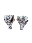 Vintage 8 5    Ceramic Lady Face Wall Plaque Pair Victorian Style Floral Hats
