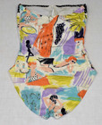 Vintage Swimsuit Gottex Size 12 90s Strapless Retro Beach Cafe Scene Made Israel